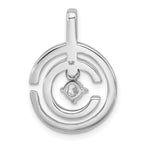 Sterling Silver Rhodium-plated Gold-tone Polished CZ Circles Chain Slide