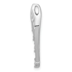 Sterling Silver Rhodium-plated Polished CZ Layered Chain Slide