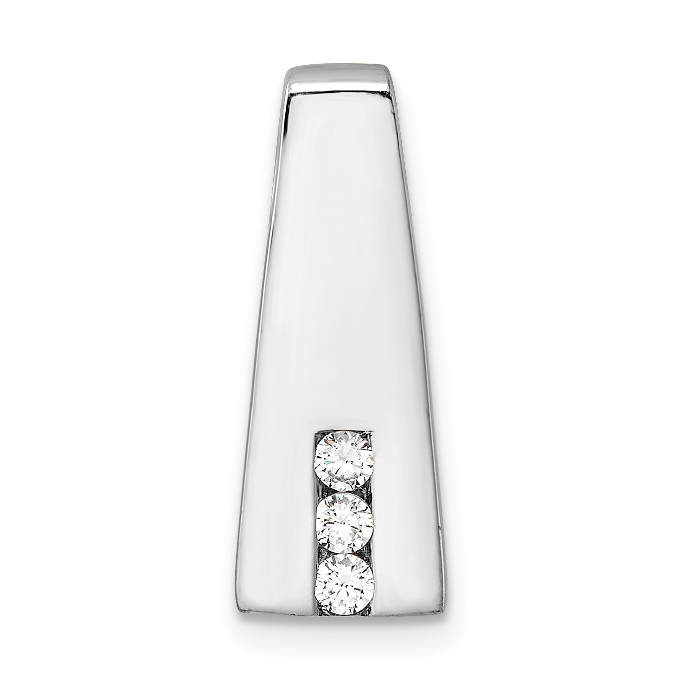 Sterling Silver Rhodium-plated CZ Chain Slide Pendant Main image