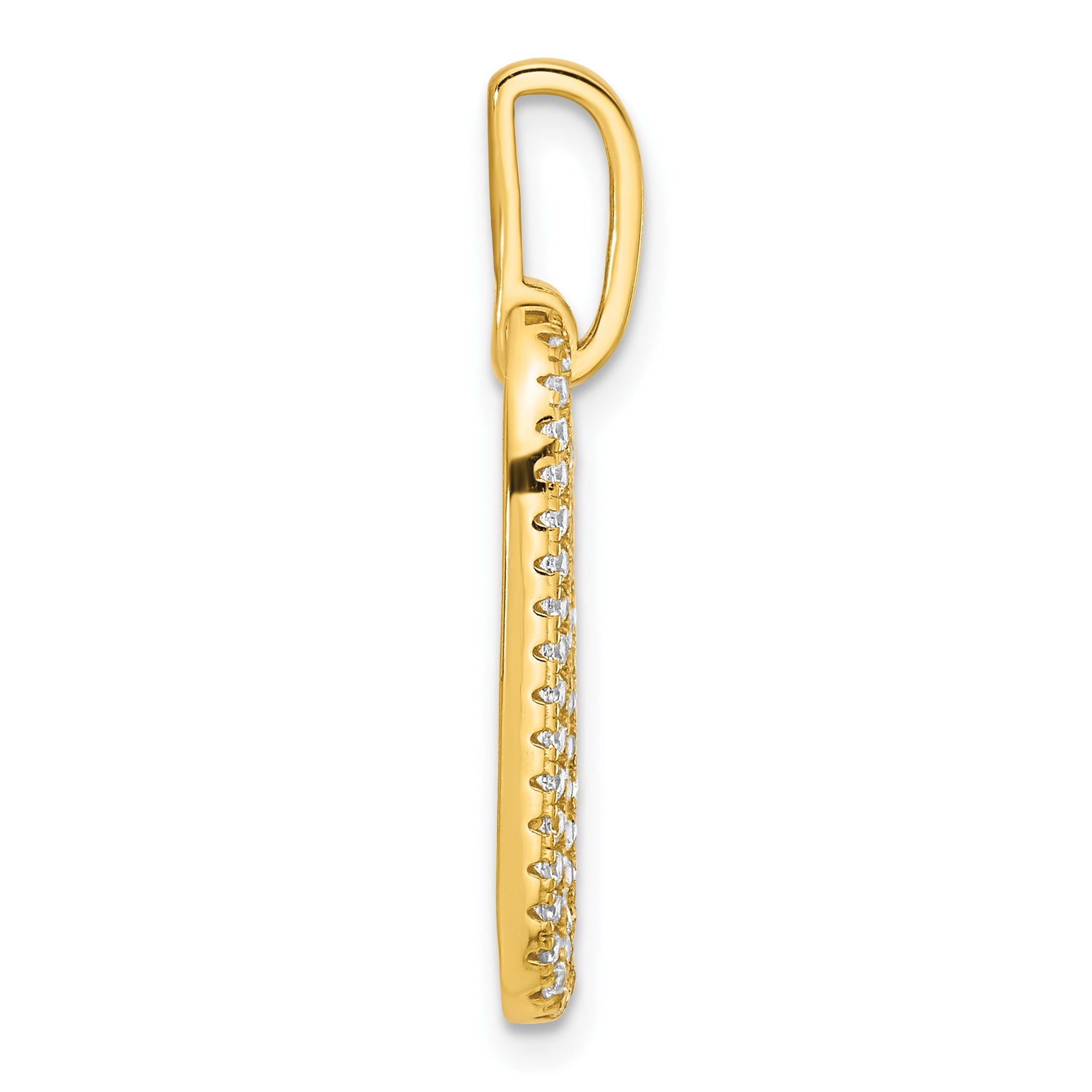 Sterling Silver Gold-tone with Micro Pave CZ Pendant Secondary image