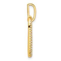 Sterling Silver Gold-tone with Micro Pave CZ Pendant