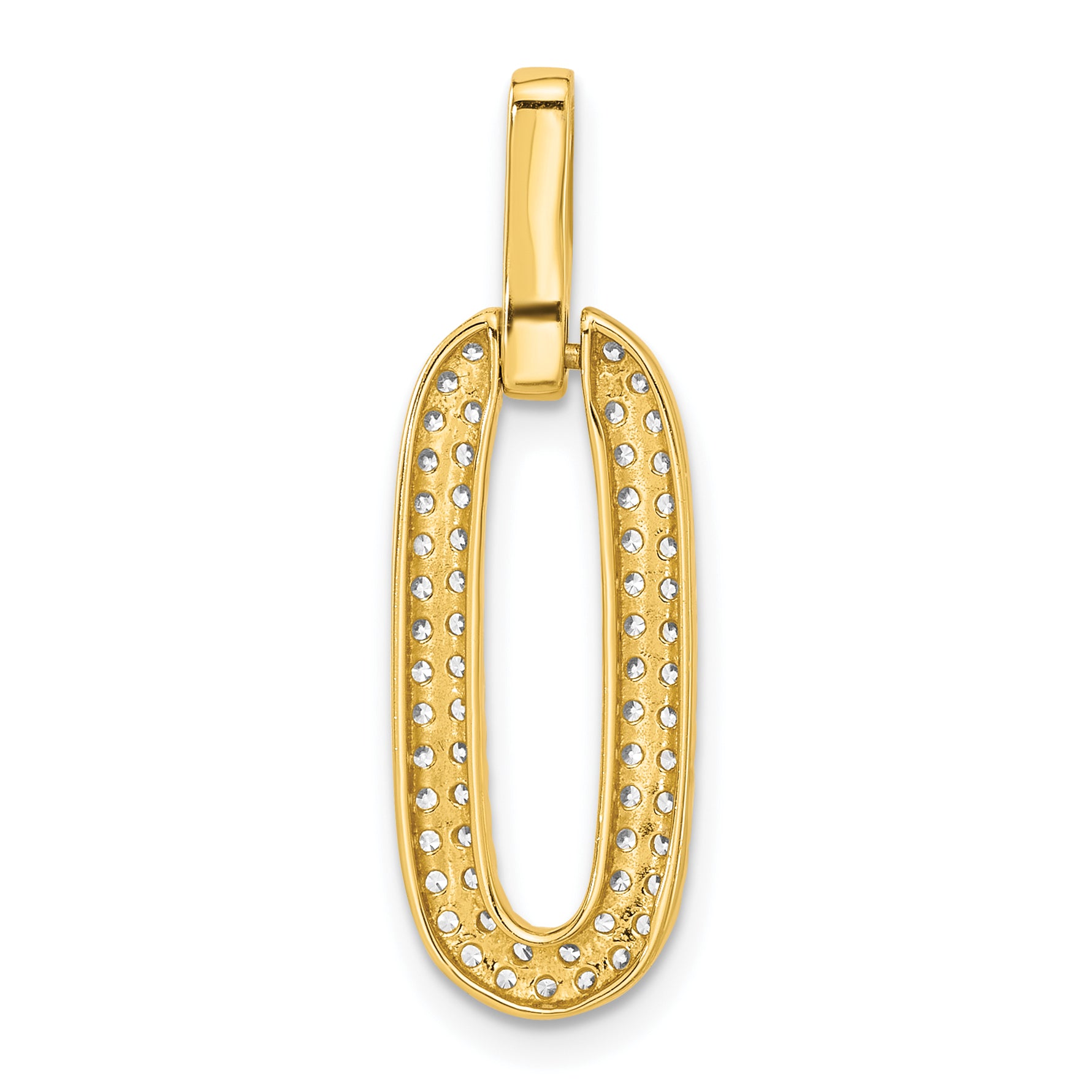 Sterling Silver Gold-tone with Micro Pave CZ Pendant