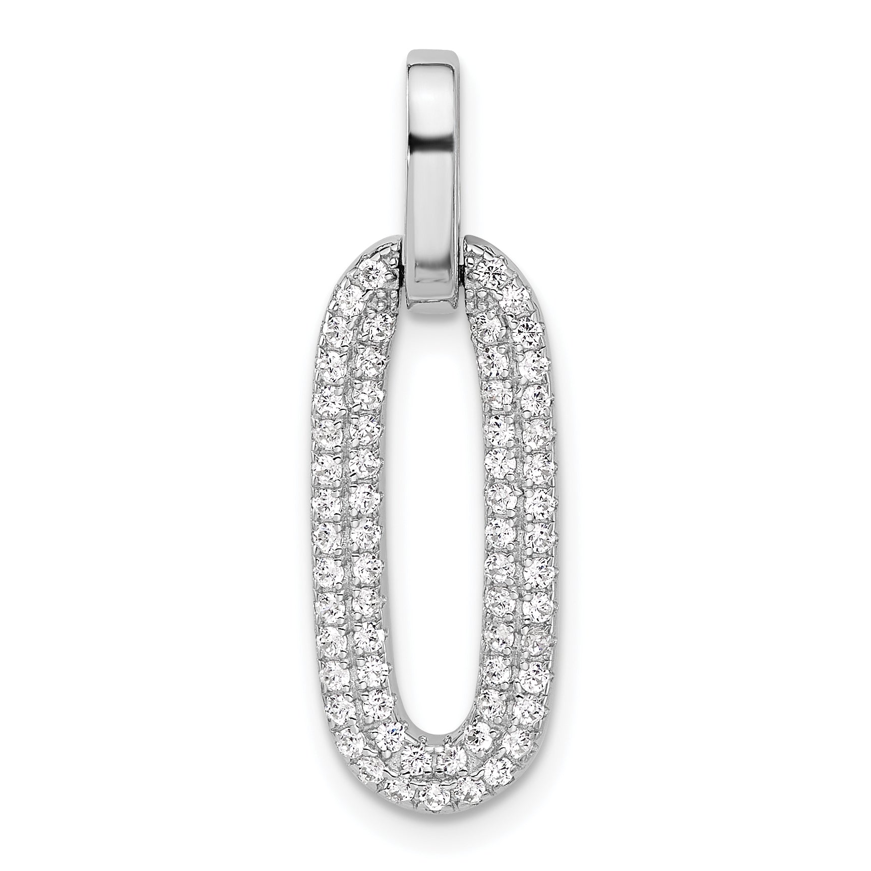 Sterling Silver Rhodium-plated with Micro Pave CZ Pendant Main image