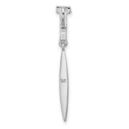 Sterling Silver Rhodium-plated Polished CZ Pointed Chain Slide Pendant