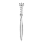 Sterling Silver Rhodium-plated Polished CZ Pointed Chain Slide Pendant