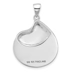 Sterling Silver Rhodium-plated Abalone LIVE THE LIFE YOU LOVE Pendant