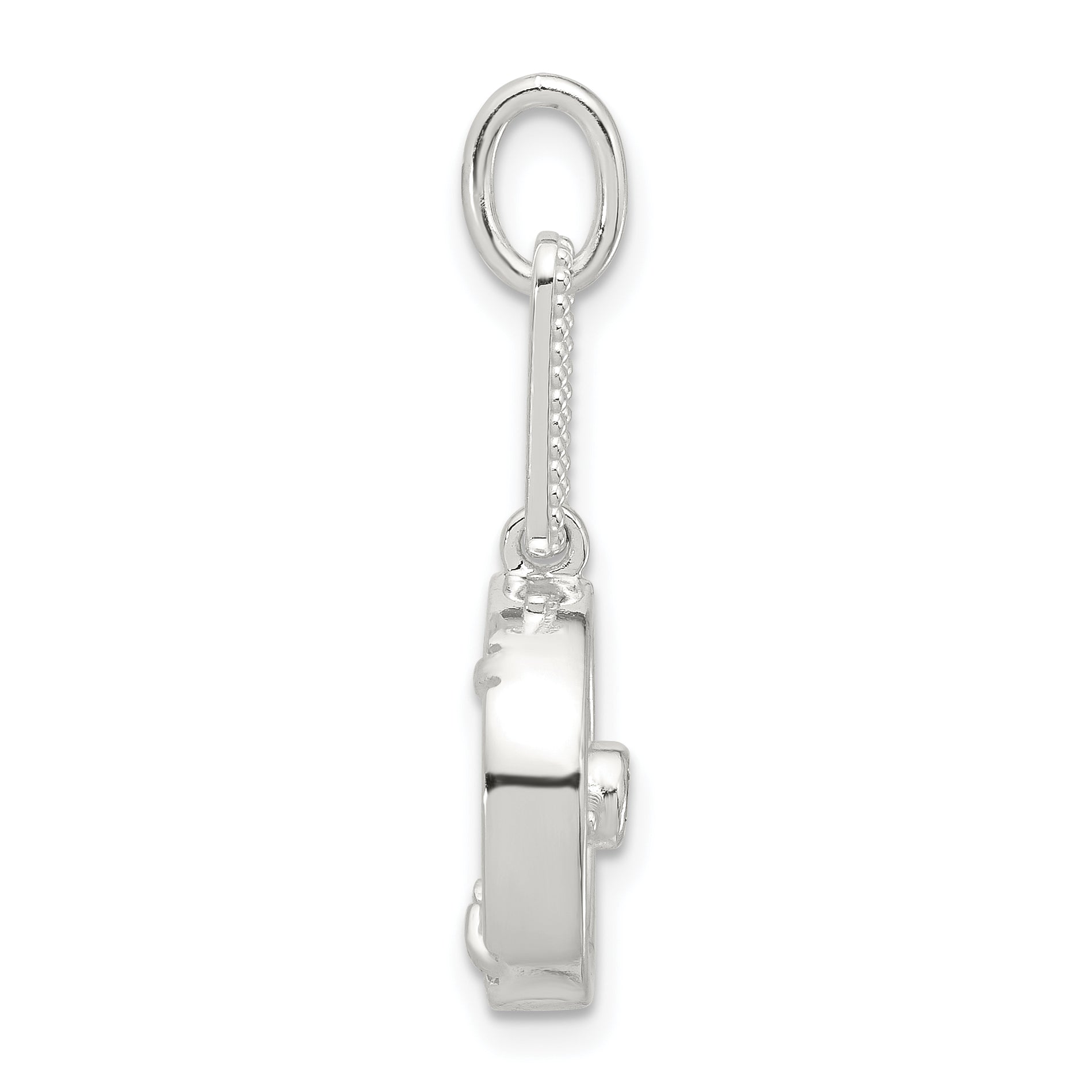 Sterling Silver E-coated CZ and Mother of Pearl Pendant Secondary image