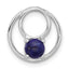 Sterling Silver Rhodium-plated Lapis Lazuli Round Chain Slide Pendant