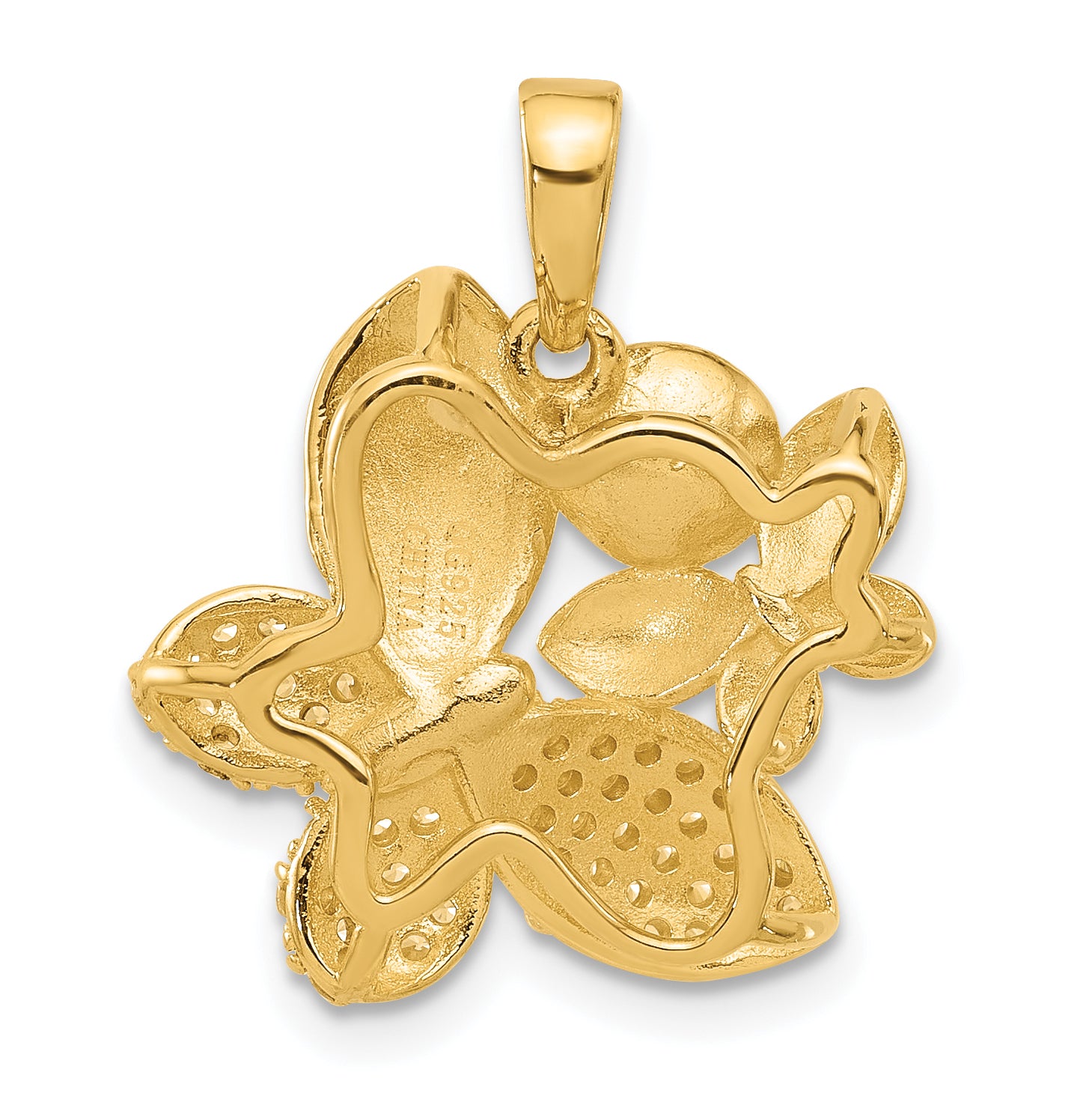 Sterling Silver Gold-plated FWC Pearl and CZ Butterfly Pendants