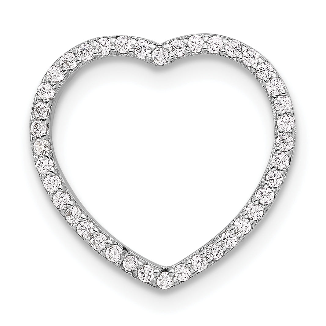 Sterling Silver Rh-plated and Rose-tone CZ 3-piece Interchangeable Heart