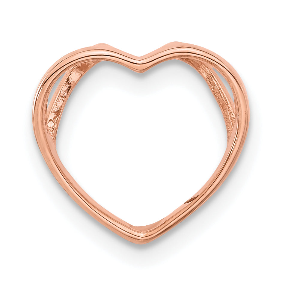 Sterling Silver Rh-plated and Rose-tone CZ 3-piece Interchangeable Heart