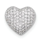 Sterling Silver Rh-plated and Rose-tone CZ 3-piece Interchangeable Heart