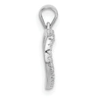 Sterling Silver Rhodium-plated CZ Heart Pendant