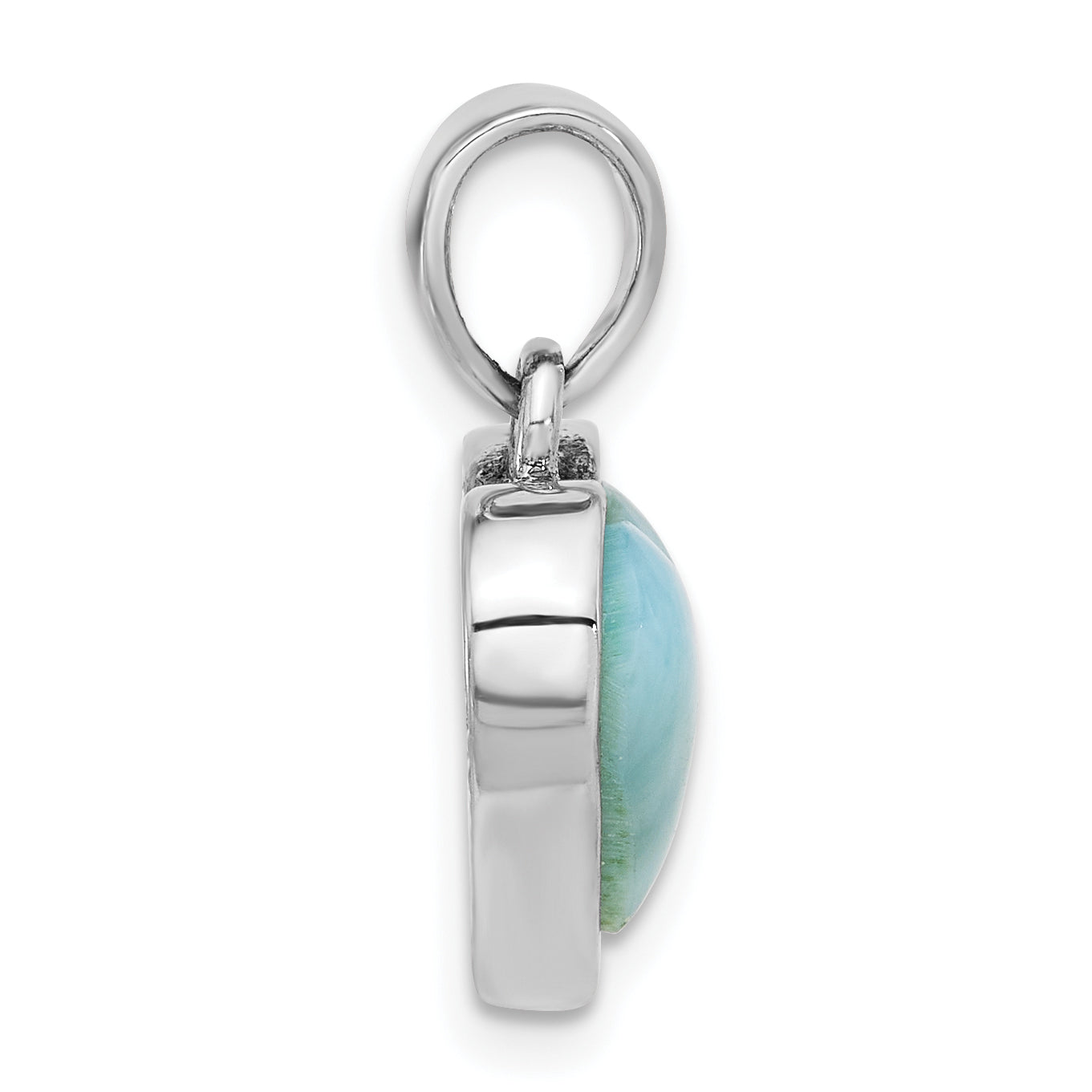 Sterling Silver Rhodium-plated Larimar Heart Pendant Secondary image