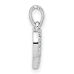 Sterling Silver Rhodium-plated Polished and CZ Pave Heart Pendant