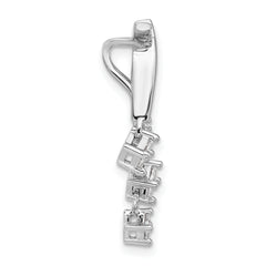 Pure Fire Sterling Silver Rhodium-plated Fancy CZ Chain Slide Pendant