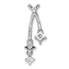 Pure Fire Sterling Silver Rhodium-plated Fancy CZ Chain Slide Pendant
