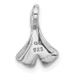 Sterling Silver Rhodium-plated Floral Leaf Chain Slide