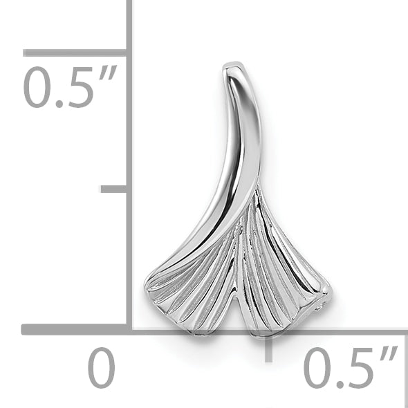 Sterling Silver Rhodium-plated Floral Leaf Chain Slide