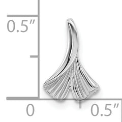 Sterling Silver Rhodium-plated Floral Leaf Chain Slide