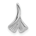 Sterling Silver Rhodium-plated Floral Leaf Chain Slide
