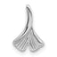 Sterling Silver Rhodium-plated Floral Leaf Chain Slide