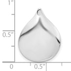 Sterling Silver Rhodium-plated Polished Teardrop Chain Slide