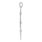 Sterling Silver Rhodium Plated Polished Moveable Leaf Pendant