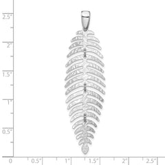 Sterling Silver Rhodium Plated Polished Moveable Leaf Pendant