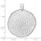Sterling Silver Rhodium Plated Polished and Brushed Pendant
