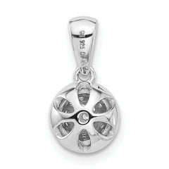 Sterling Silver Rhodium-plated Micro Pav‚ CZ Ball Pendant