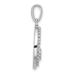 Pure Fire Sterling Silver Rhodium-plated Fancy CZ Circle Pendant