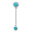 Sterling Silver Rhodium-plated Turquoise Drop Chain Slide