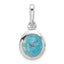 Sterling Silver Rhodium-plated Turquoise Oval Pendant