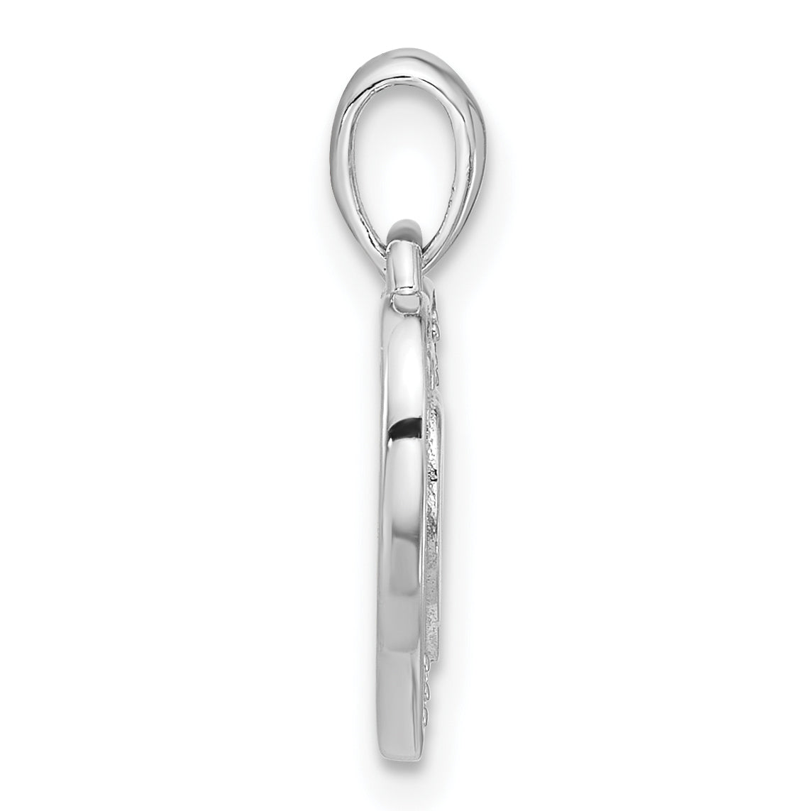Sterling Silver RH-plated Rainbow Crystal Double Heart Children's Pendant Secondary image