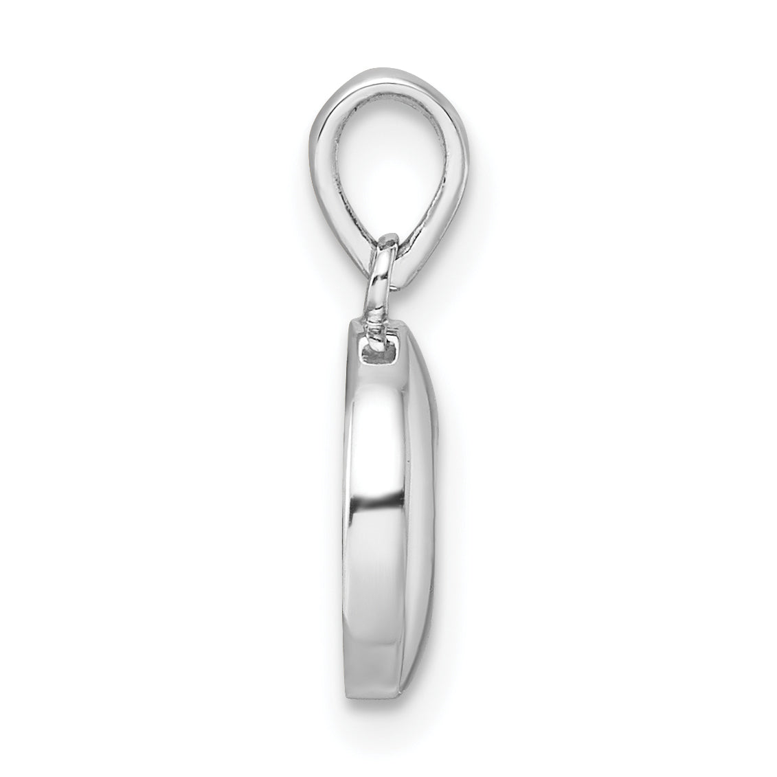 Sterling Silver Rhod-plated Polished Pink Enamel Heart Children's Pendant Secondary image
