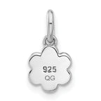 Sterling Silver RH-plated Blue & Yellow Enamel Flower Children's Pendant