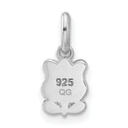 Sterling Silver RH-plated Pink & Green Enamel Tulip Children's Pendant