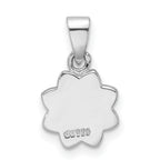 Sterling Silver RH-plated Multicolor Enamel Smiling Sun Children's Pendant