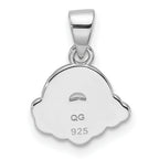 Sterling Silver RH-plated Multi-color Enamel Rainbow Children's Pendant