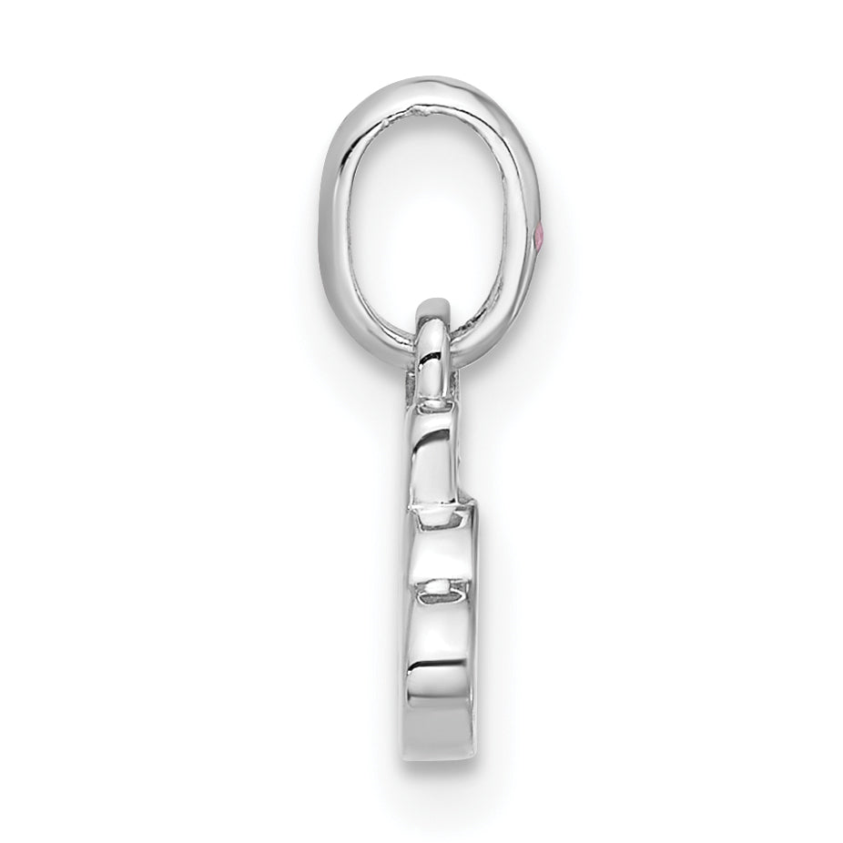 Sterling Silver Rhodium-plated Enameled Sun & Cloud Children's Pendant Secondary image