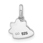 Sterling Silver Rhodium-plated Enameled Sun & Cloud Children's Pendant