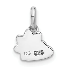 Sterling Silver Rhodium-plated Enameled Sun & Cloud Children's Pendant