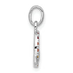 Sterling Silver Rhod-plated Multi-color Crystal Planet Children's Pendant