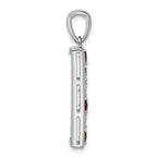 Sterling Silver Rhodium-plated Rainbow Multi Gemstone Pendant