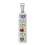 Sterling Silver Rhodium-plated Rainbow Multi Gemstone Pendant