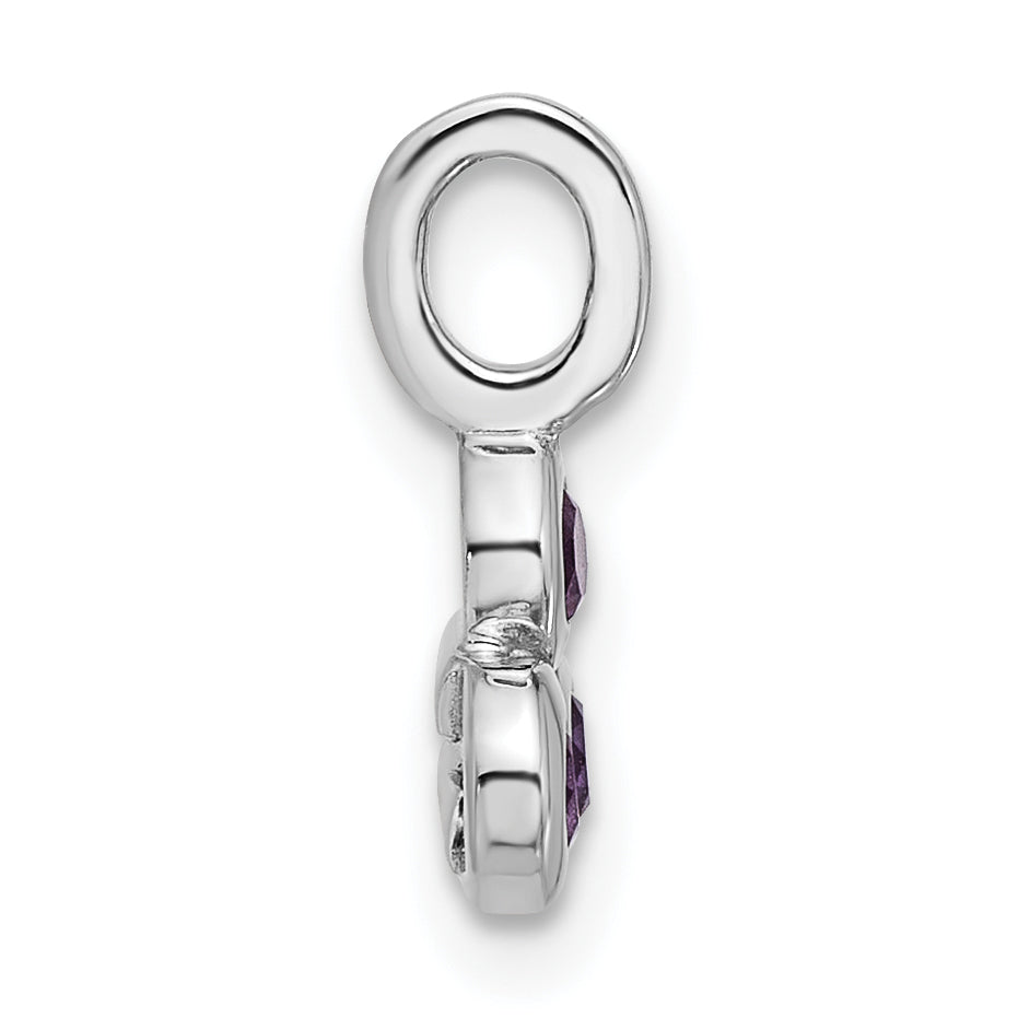 Sterling Silver Rhodium-plated Amethyst Pendant