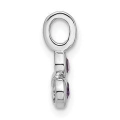 Sterling Silver Rhodium-plated Amethyst Pendant