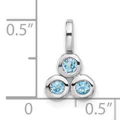 Sterling Silver Rhodium-plated Light Swiss Blue Topaz Pendant