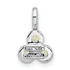 Sterling Silver Rhodium-plated Peridot Pendant